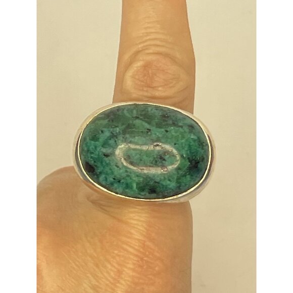Silpada 925 Ring Signed Silver Quartz Vitality Size 8.5 Style R2941 Green Blue - Picture 3 of 10